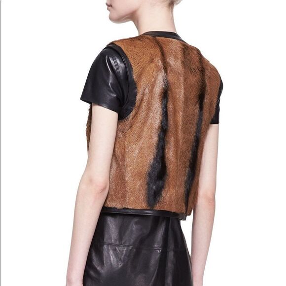 Ralph Lauren 2014 Pre Fall Ellery Goat  Shearling & Lamb Leather Trim Vest - Picture 4 of 16